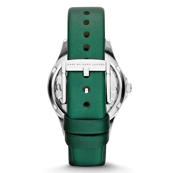 Marc Jacobs Henry Skeleton Green Dial Green Leather Strap Watch for Women - MBM1336 Buy Now By Marc Jacobs