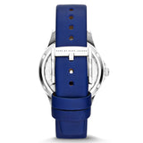 Marc Jacobs Henry Skeleton Blue Dial Blue Leather Strap Watch for Women - MBM1337 Buy Now By Marc Jacobs