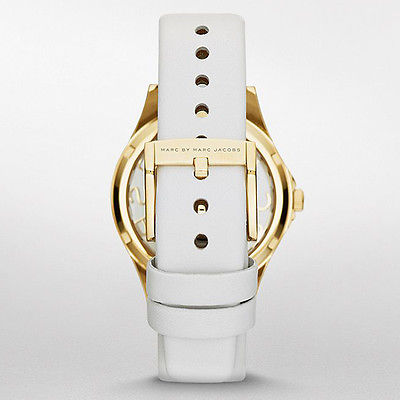Marc Jacobs Henry Skeleton White Dial White Leather Strap Watch for Women - MBM1339 Buy Now By Marc Jacobs