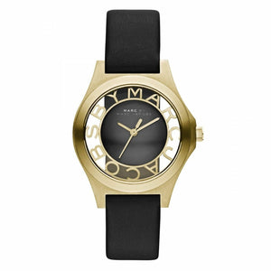 Marc Jacobs Henry Skeleton Black Dial Black Leather Strap Watch for Women - MBM1340 Buy Now By Marc Jacobs