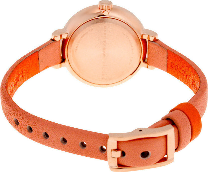 Marc Jacobs Sally White Dial Orange Leather Strap Watch for Women - MBM1355 Buy Now By Marc Jacobs