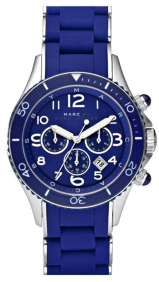 Marc Jacobs Rock Chronograph Blue Dial Blue Silicone Strap Watch for Women - MBM2548 Buy Now By Marc Jacobs