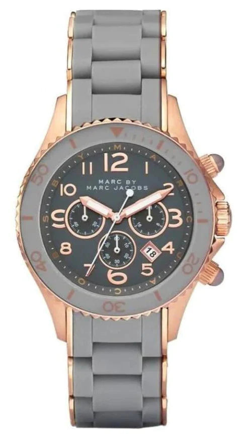Marc Jacobs Rock Chronograph Grey Dial Grey Silicone Strap Watch for Women - MBM2550 Buy Now By Marc Jacobs