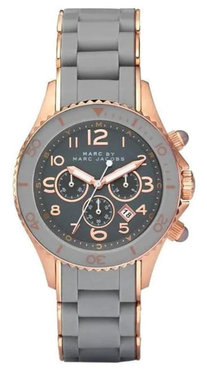 Marc Jacobs Rock Chronograph Grey Dial Grey Silicone Strap Watch for Women - MBM2550 Buy Now By Marc Jacobs
