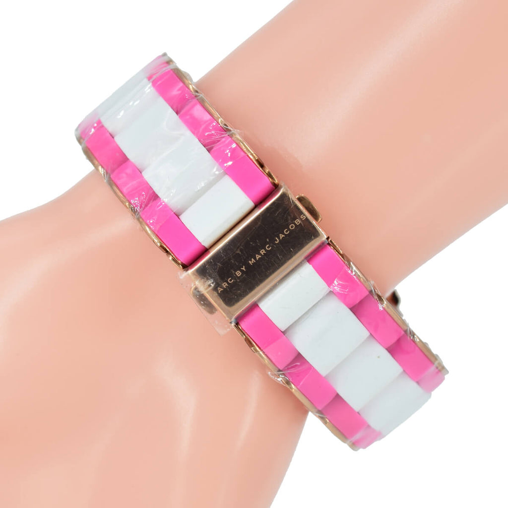 Marc Jacobs Rock Chronograph White Dial Two Tone Silicone Strap Watch for Women - MBM2593 Buy Now By Marc Jacobs