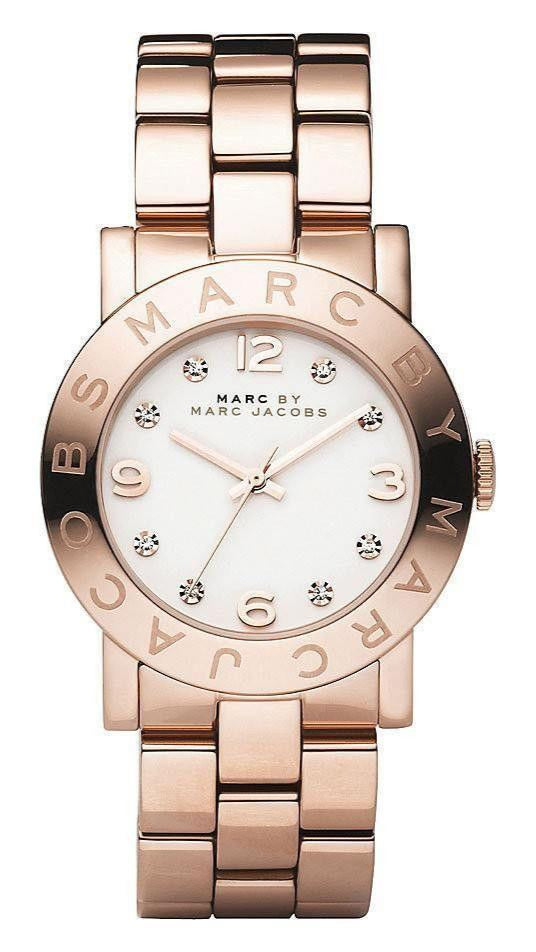 Marc Jacobs Amy White Dial Rose Gold Steel Strap Watch for Women - MBM3077 Buy Now By Marc Jacobs