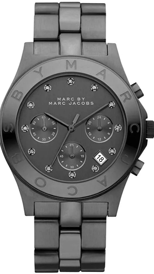 Marc Jacobs Blade Chronograph Black Dial Black Steel Strap Watch for Women - MBM3103 Buy Now By Marc Jacobs