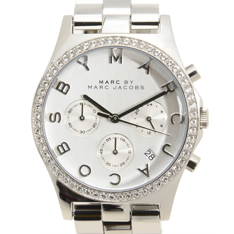 Marc Jacobs Henry Chronograph Silver Dial Silver Steel Strap Watch for Women - MBM3104 Buy Now By Marc Jacobs
