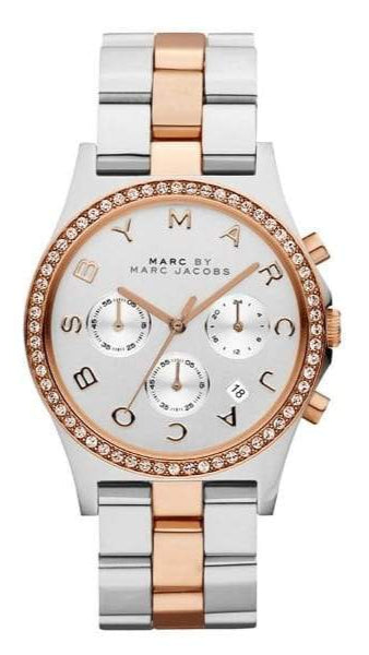 Marc Jacobs Henry Chronograph Silver Dial Two Tone Steel Strap Watch for Women - MBM3106 Buy Now By Marc Jacobs