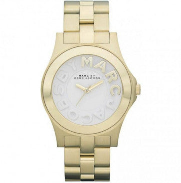 Marc Jacobs Rivera White Dial Gold Steel Strap Watch for Women - MBM3134 Buy Now By Marc Jacobs