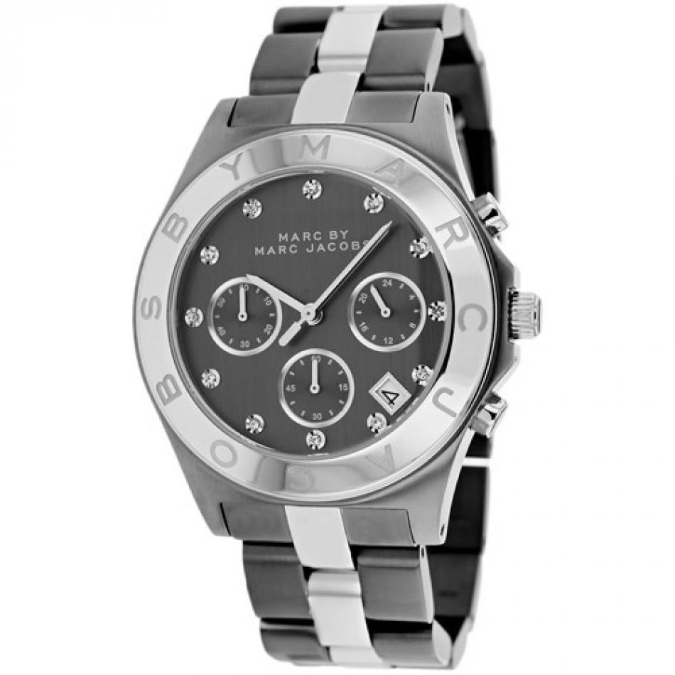 Marc Jacobs Blade Chronograph Black Dial Two Tone Steel Strap Watch for Women - MBM3179 Buy Now By Marc Jacobs