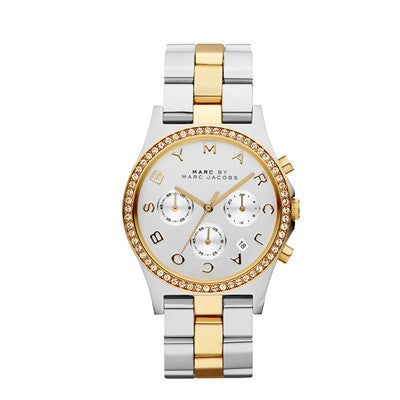 Marc Jacobs Henry Chronograph Silver Dial Two Tone Steel Strap Watch for Women - MBM3197 Buy Now By Marc Jacobs
