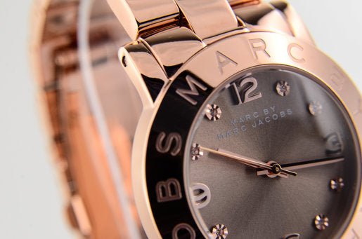 Marc Jacobs Amy Glitz Brown Dial Rose Gold Steel Strap Watch for Women - MBM3221 Buy Now By Marc Jacobs