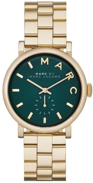 Marc Jacobs Baker Green Dial Gold Steel Strap Watch for Women - MBM3245 Buy Now By Marc Jacobs