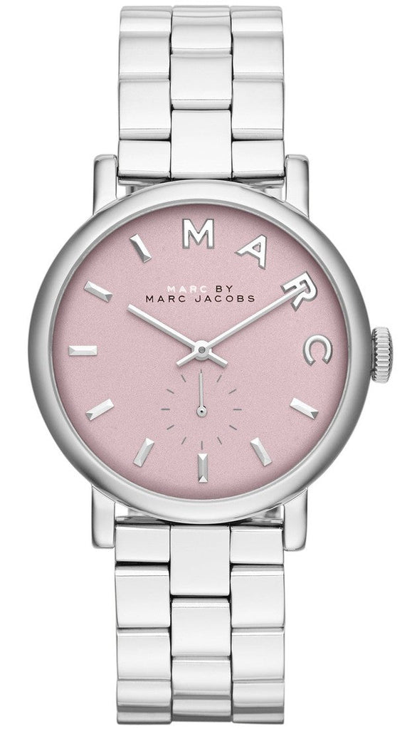 Marc Jacobs Baker Pink Dial Silver Steel Strap Watch for Women - MBM3280 Buy Now By Marc Jacobs