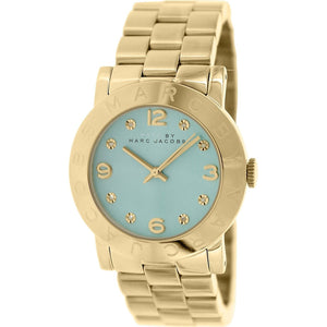 Marc Jacobs Amy Blue Dial Gold Steel Strap Watch for Women - MBM3301 Buy Now By Marc Jacobs