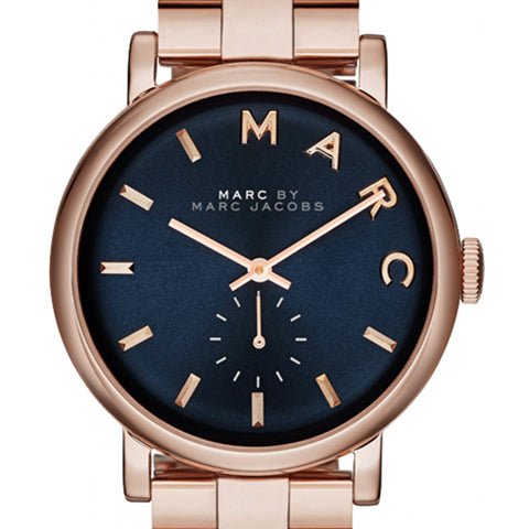 Marc Jacobs Baker Blue Dial Rose Gold Steel Strap Watch for Women - MBM3330 Buy Now By Marc Jacobs