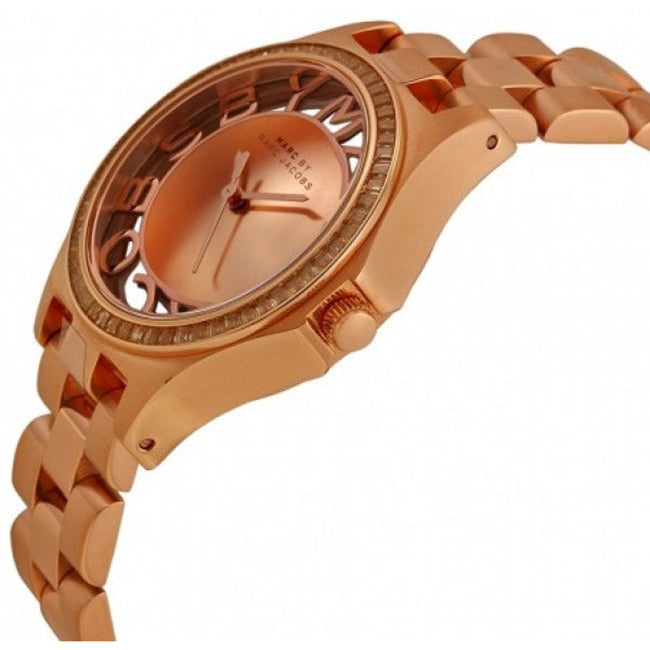 Marc Jacobs Henry Transparent Rose Gold Dial Rose Gold Steel Strap Watch for Women - MBM3339 Buy Now By Marc Jacobs