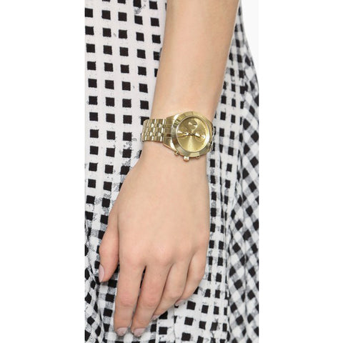 Marc Jacobs Peeker Chronograph Gold Dial Gold Steel Strap Watch for Women - MBM3393 Buy Now By Marc Jacobs
