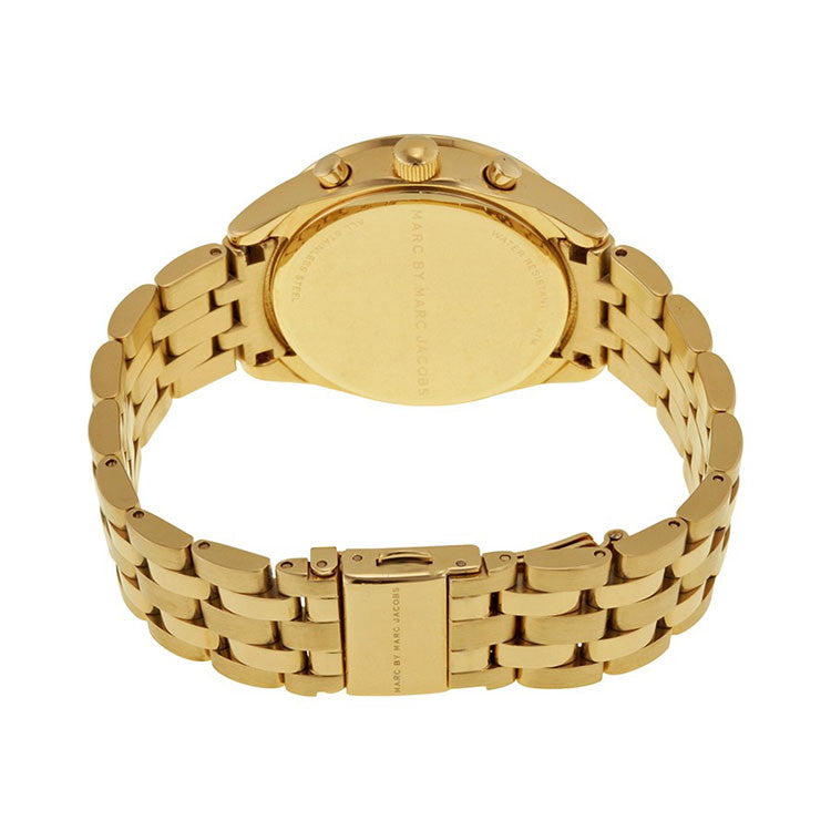 Marc Jacobs Peeker Chronograph Gold Dial Gold Steel Strap Watch for Women - MBM3393 Buy Now By Marc Jacobs