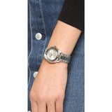 Marc Jacobs Tether Transparent Silver Dial Silver Steel Strap Watch for Women - MBM3412 Buy Now By Marc Jacobs