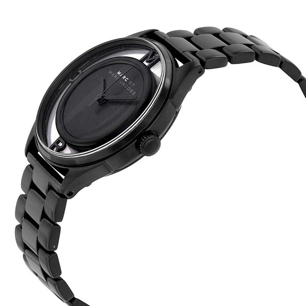 Marc Jacobs Tether Transparent Black Dial Black Steel Strap Watch for Women - MBM3415 Buy Now By Marc Jacobs