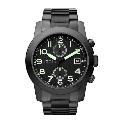 Marc Jacobs Larry Chronograph Black Dial Black Steel Strap Watch for Men - MBM5032 Buy Now By Marc Jacobs