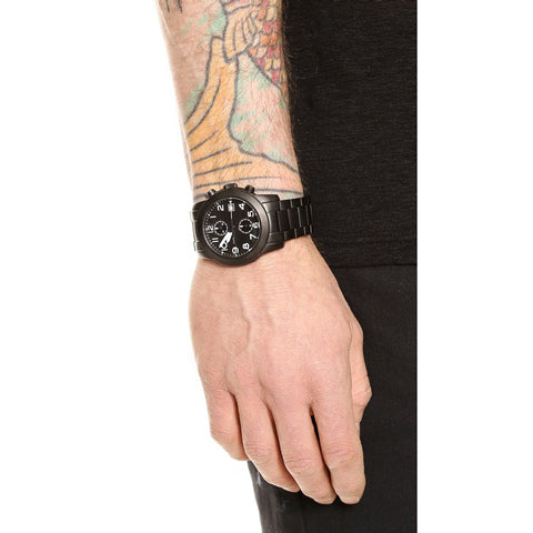 Marc Jacobs Larry Chronograph Black Dial Black Steel Strap Watch for Men - MBM5052 Buy Now By Marc Jacobs
