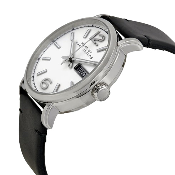 Marc Jacobs Fergus White Dial Black Leather Strap Watch for Men - MBM5076 Buy Now By Marc Jacobs