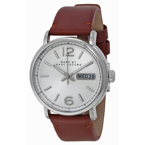Marc Jacobs Fergus White Dial Brown Leather Strap Watch for Men - MBM5080 Buy Now By Marc Jacobs