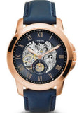Fossil Grant Mechanical Blue Dial Blue Leather Strap Watch for Men - ME3054 Buy Now By Fossil