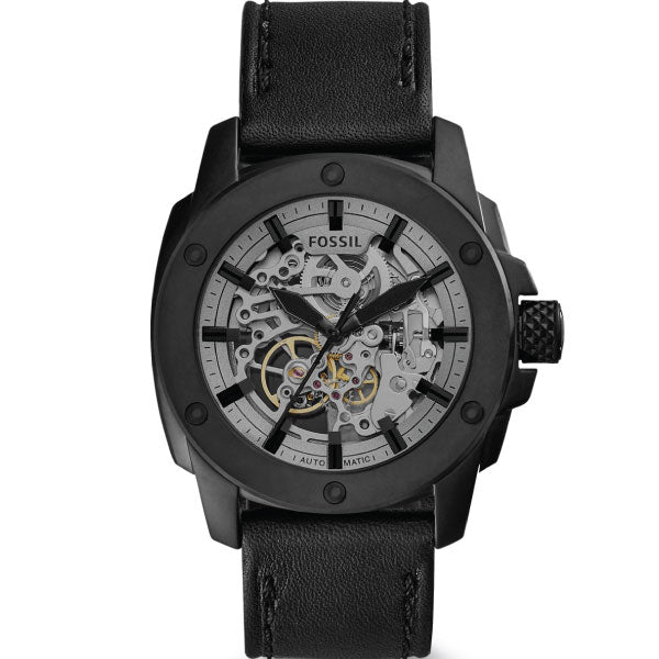 Fossil Modern Machine Automatic Skeleton Grey Dial Black Steel Strap Watch for Men - ME3134 Buy Now By Fossil