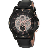 Fossil Grant Sport Automatic Skeleton Black Dial Black Leather Strap Watch for Men - ME3138 Buy Now By Fossil