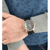 Fossil Twist Multi-Function Chronograph Black Dial Black Leather Strap Watch for Men - ME1099 Buy Now By Fossil