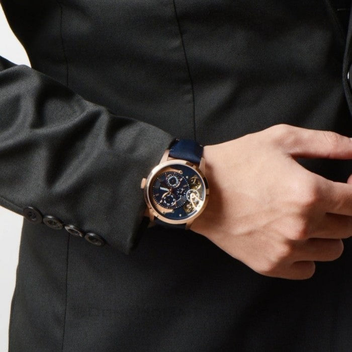 Fossil Townsman Twist Skeleton Blue Dial Blue Leather Strap Watch for Men - ME1138 Buy Now By Fossil