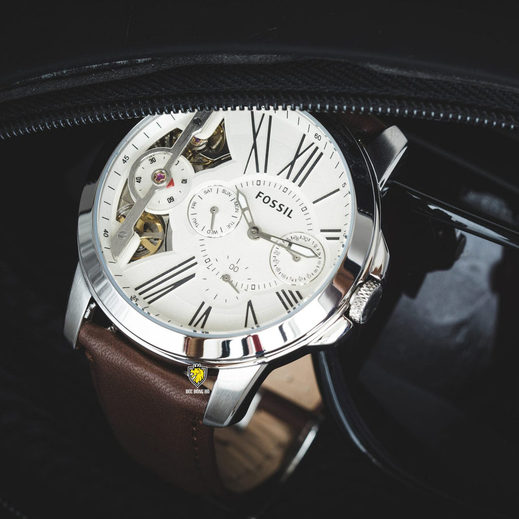 Fossil Grant Twist Multi-Function White Dial Brown Leather Strap Watch for Men - ME1144 Buy Now By Fossil