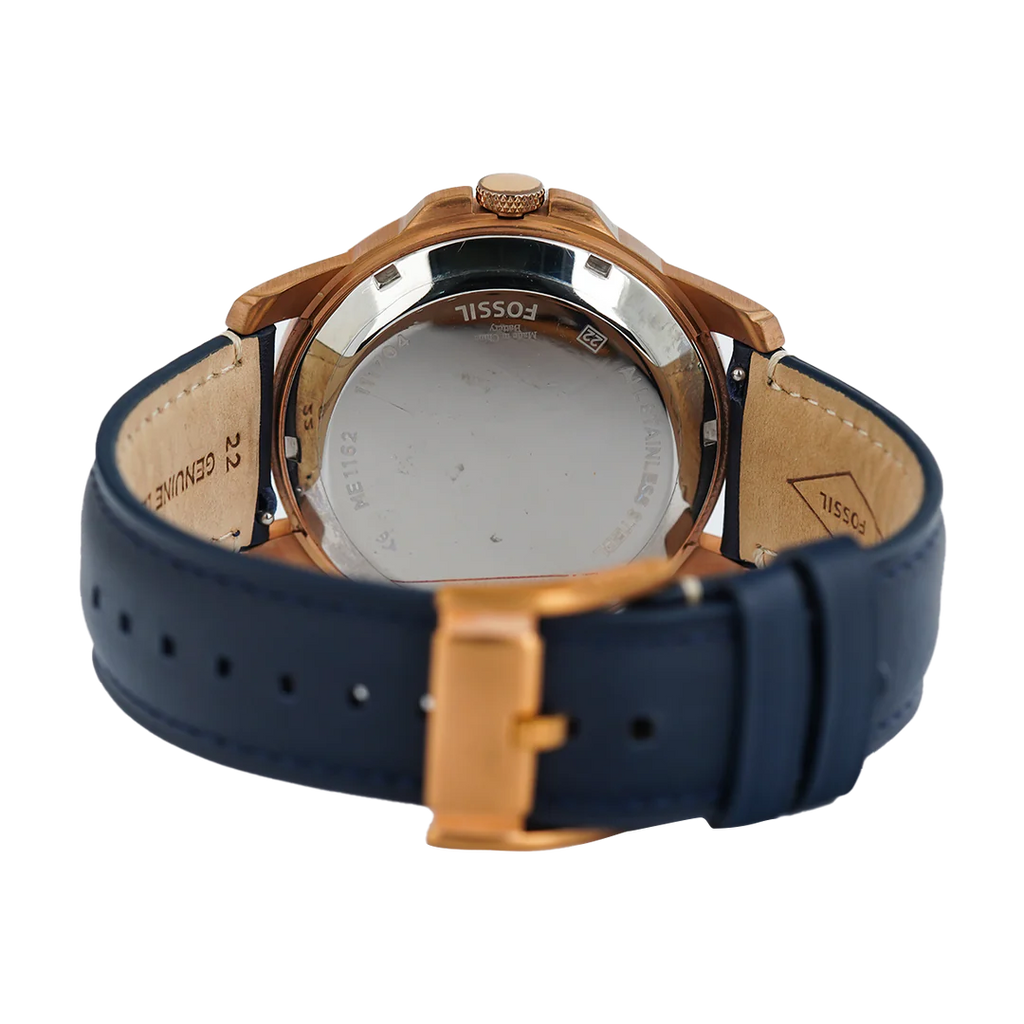 Fossil Grant Twist Multifunction Blue Dial Blue Leather Strap Watch for Men - ME1162 Buy Now By Fossil