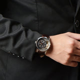 Fossil Townsman Automatic Black Dial Brown Leather Strap Watch for Men - ME1163 Buy Now By Fossil