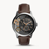 Fossil Townsman Automatic Black Dial Brown Leather Strap Watch for Men - ME1163 Buy Now By Fossil
