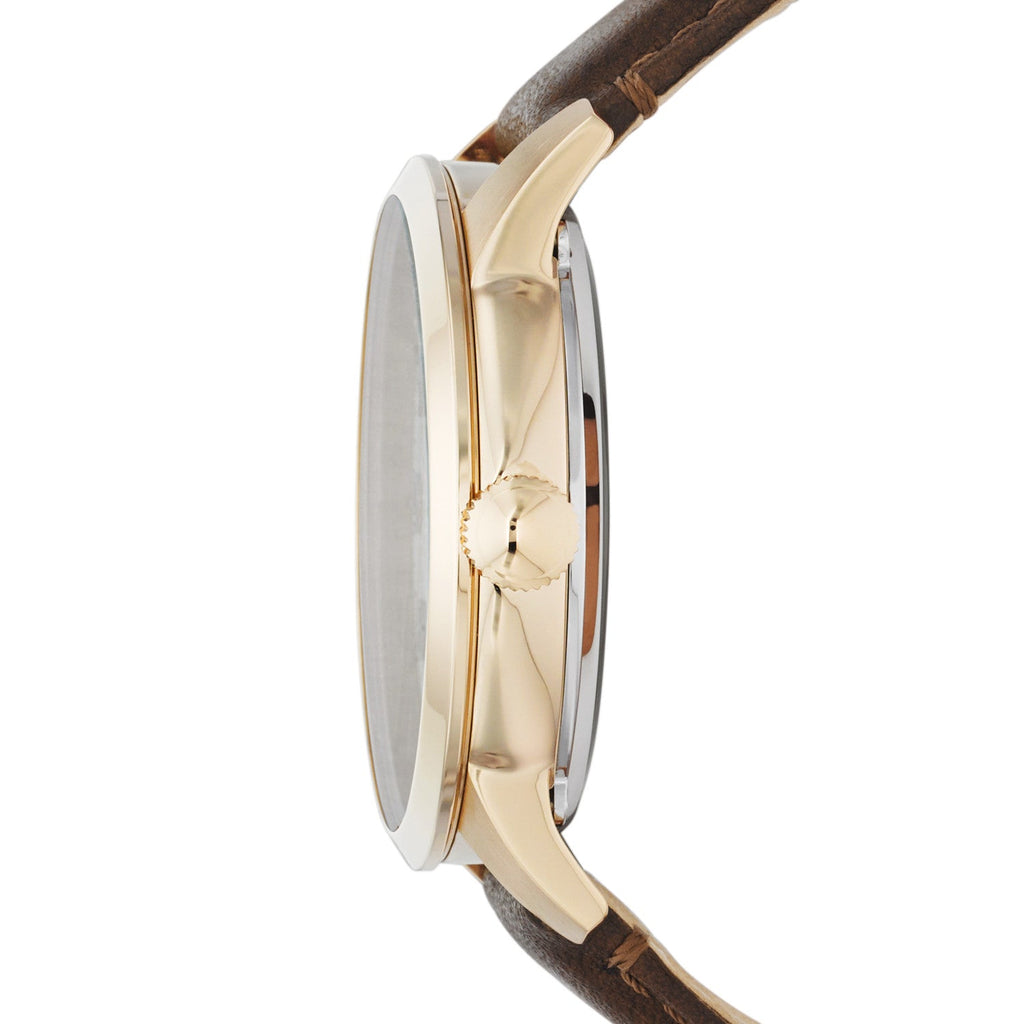 Fossil Townsman Automatic Skeleton Gold Dial Brown Leather Strap Watch for Men - ME3043 Buy Now By Fossil