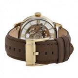 Fossil Townsman Automatic Skeleton Gold Dial Brown Leather Strap Watch for Men - ME3043 Buy Now By Fossil