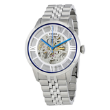 Fossil Townsman Automatic Skeleton Silver Dial Silver Steel Strap Watch for Men - ME3044 Buy Now By Fossil