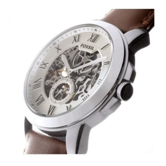Fossil Grant Automatic White Dial Brown Leather Strap Watch for Men - ME3052 Buy Now By Fossil