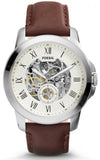 Fossil Grant Automatic Beige Skeleton Dial Brown Leather Strap Watch for Men - ME3099 Buy Now By Fossil