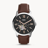 Fossil Townsman Automatic Black Dial Brown Leather Strap Watch for Men - ME3061 Buy Now By Fossil