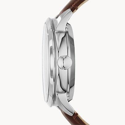 Fossil Townsman Automatic White Dial Brown Leather Strap Watch for Men - ME3064 Buy Now By Fossil