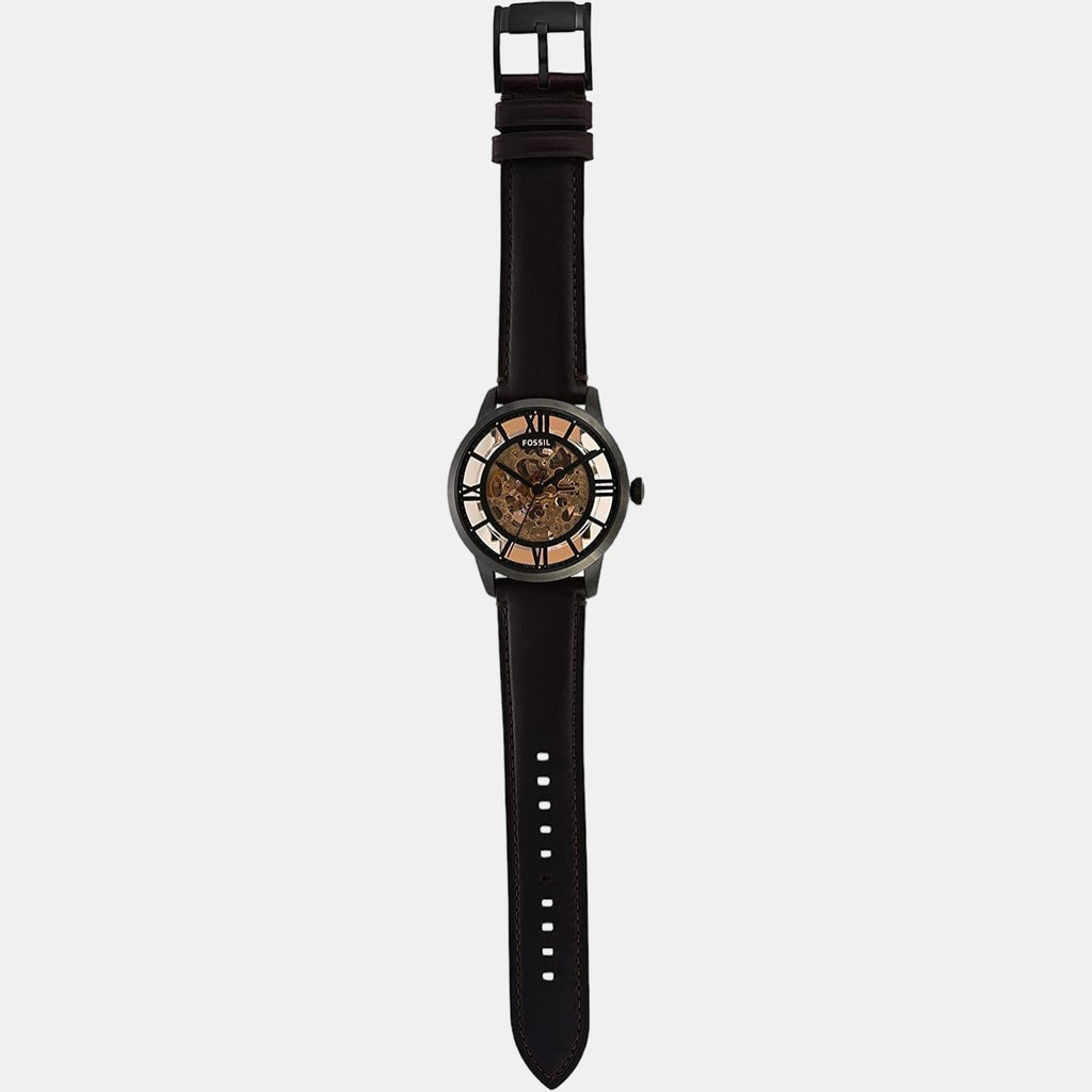 Fossil Townsman Automatic Skeleton Brown Dial Brown Leather Strap Watch for Men - ME3098 Buy Now By Fossil