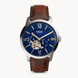 Fossil Townsman Automatic Blue Dial Brown Leather Strap Watch for Men - ME3110 Buy Now By Fossil