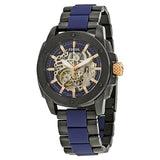 Fossil Modern Machine Automatic Skeleton Blue Dial Two Tone Steel Strap Watch for Men - ME3133 Buy Now By Fossil