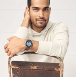 Fossil Grant Sport Automatic Skeleton Blue Dial Brown Leather Strap Watch for Men - ME3140 Buy Now By Fossil